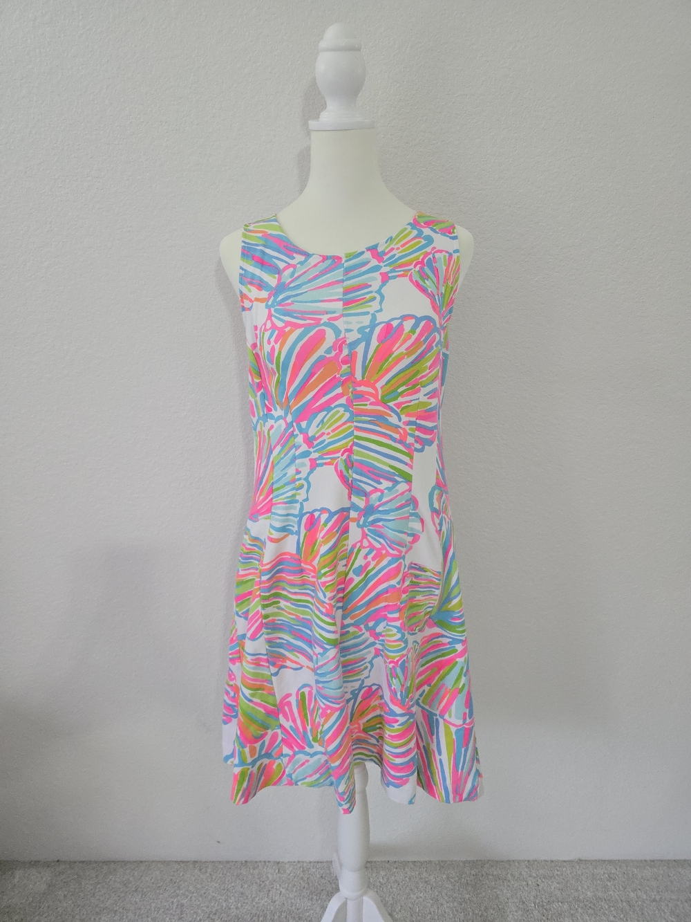 Lilly Pulitzer Neon Seashell Sleeveless Dress in Pink, Blue & Green